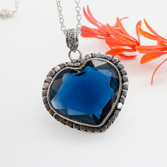 【New Arrivals】シルバー925ペンダントblue sapphire Handmade Blue Sapphire Pendant: 925 Sterling Silver Jewelry - Etsy