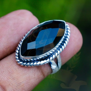 Black Onyx Statement Ring: Handmade 925 Sterling Silver Ring