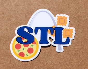 STL Foodie Sticker: Toasted Ravioli & Pizza Die Cut