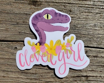 Clever Girl Raptor Sticker: Jurassic Park Inspired Die Cut Decal