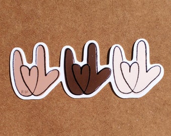 Sign Language I Love You Sticker: Hand Drawn Die Cut