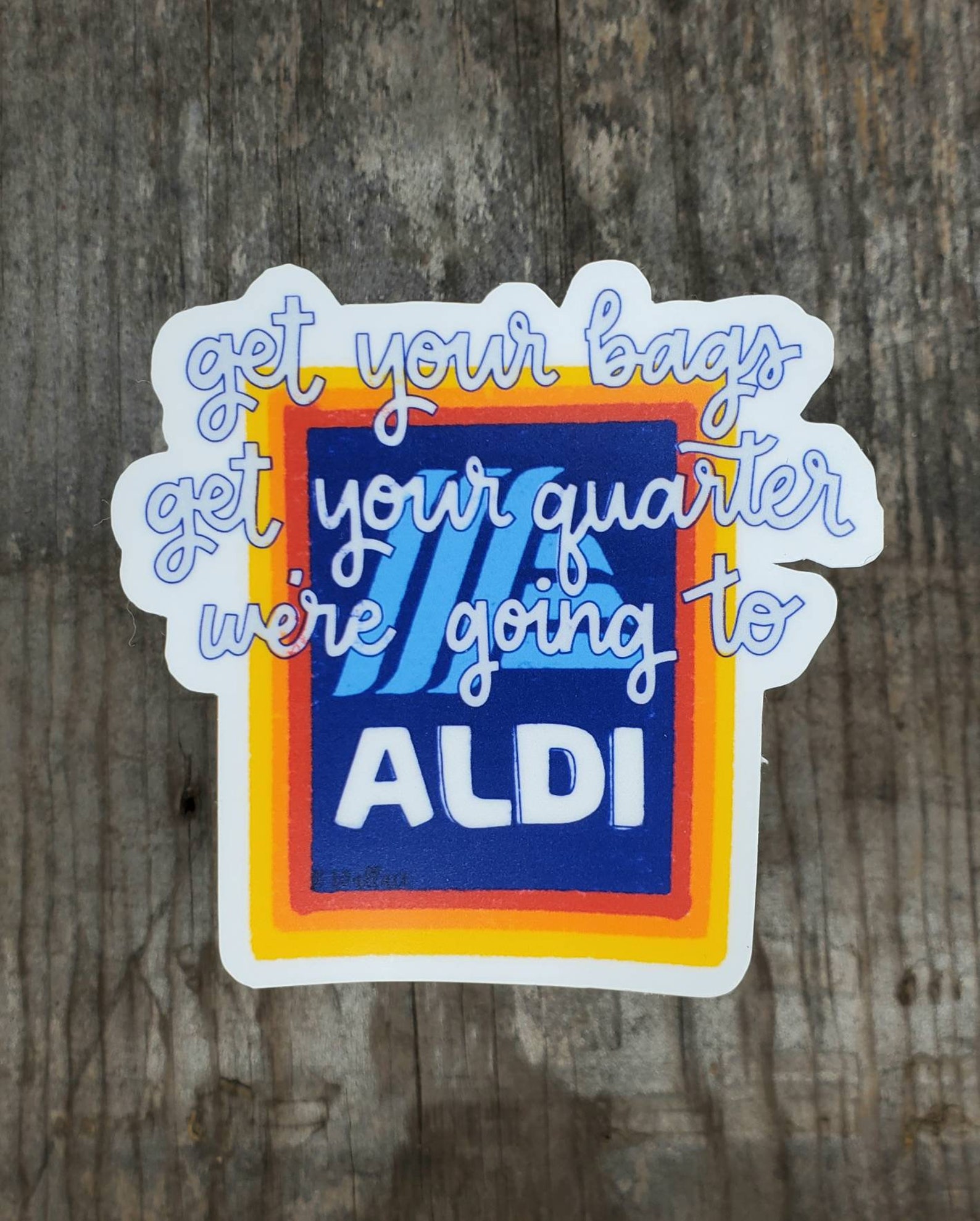 Aldi Shopper Sticker Die Cut Sticker for Laptop Water Bottle Etsy