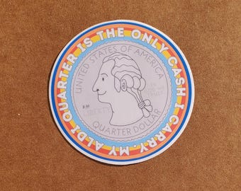 Aldi Quarter Die Cut Sticker: Laptop, Water Bottle, Journal