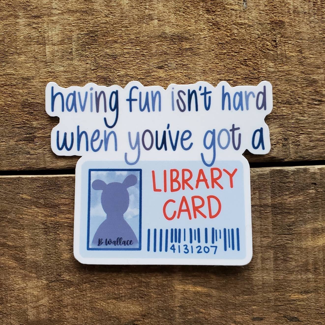 Arthur Library Card Sticker: Hand-drawn Die Cut Sticker - Etsy