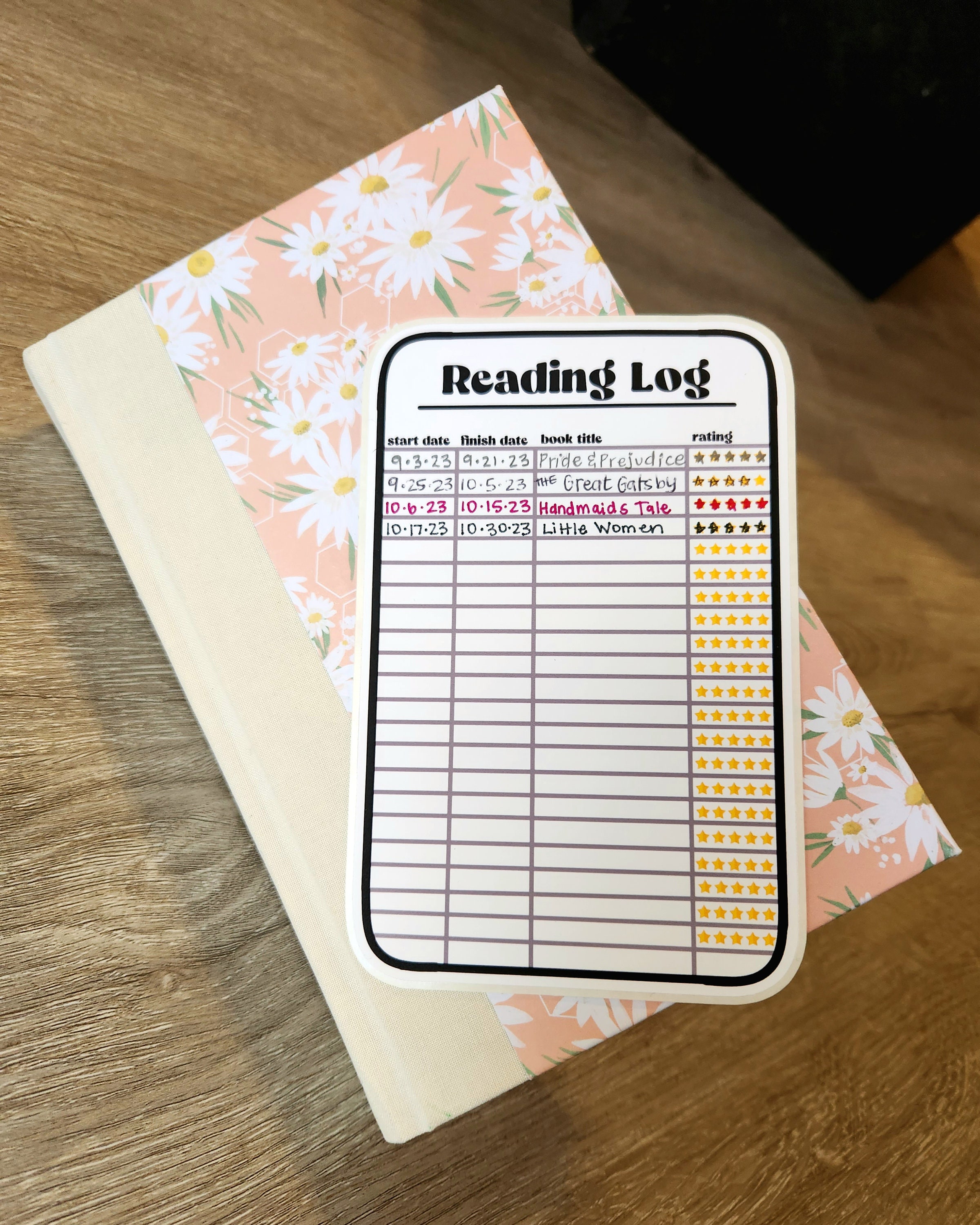 Reading Log Sticker 4x6 - Etsy