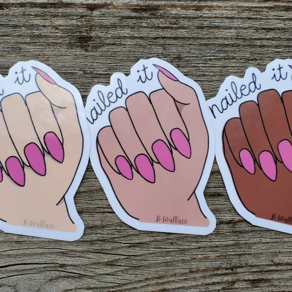 Nailed it- Die cut stickers for laptop, water bottle or journal |3x2.75 inches| hand drawn sticker