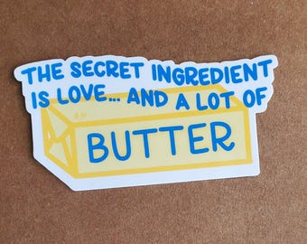 Love and Butter Die Cut Sticker: Laptop, Water Bottle Decal