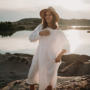 Women muslin gauze dress, cotton women beach dress