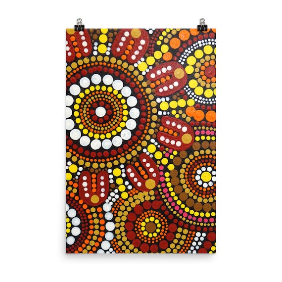 Aboriginal Art Gathering Circle Canvas Print for Sale by GhostGumDesigns