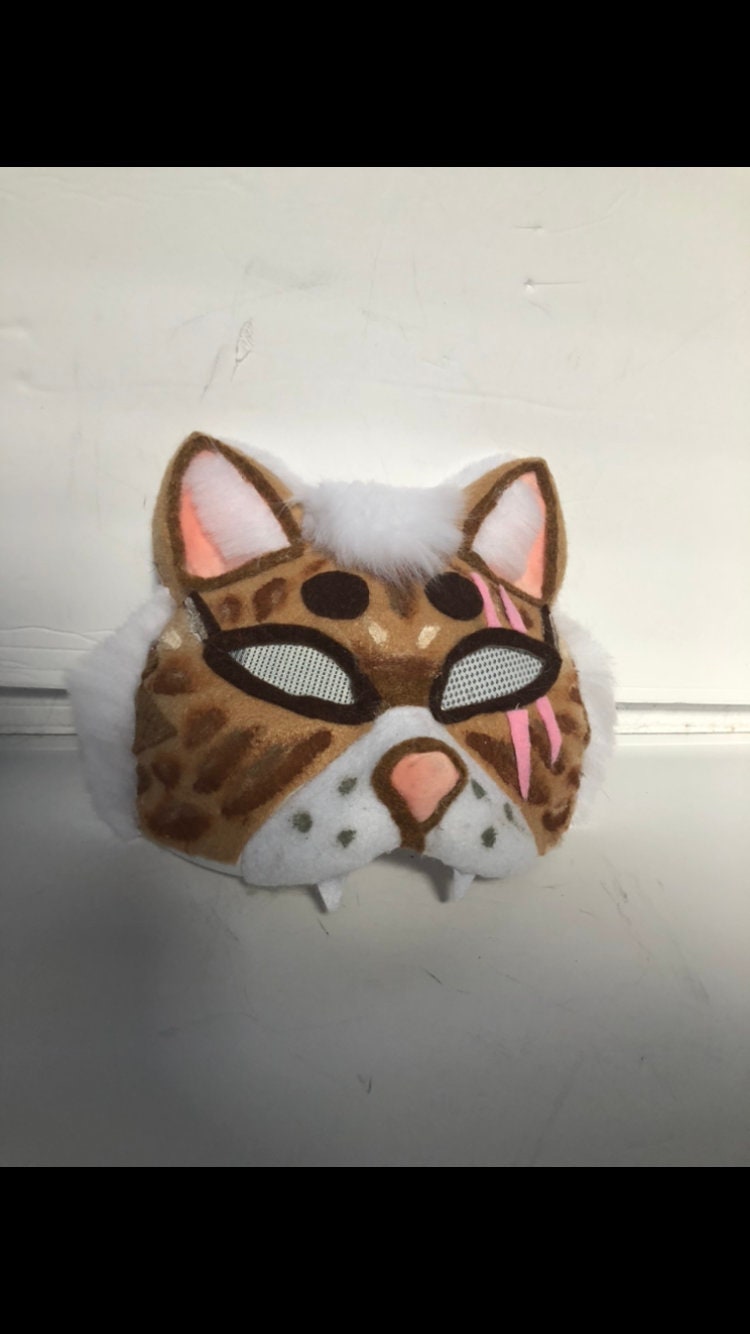 Brown and White Tabby Cat Therian Mask | Etsy