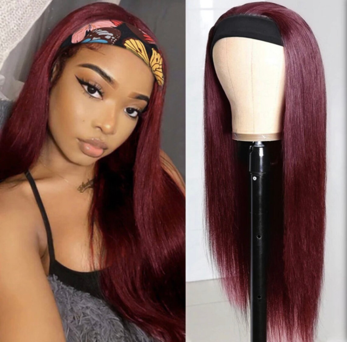 Human hair 18in lace/head band wigs Etsy