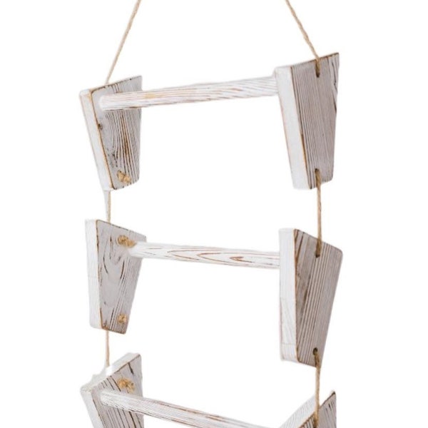 Blanket Ladder. Towel Ladder. Wall Hanging Towel Holder. Quilt Rack. Rustic Whitewashed. No Assembly Required.