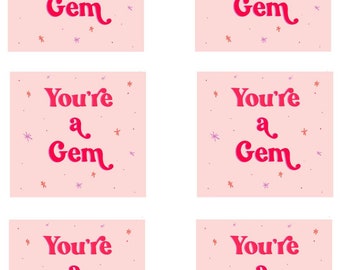 You're a Gem, Gem Valentine's Tag, Printable Valentine's, Gift Tag ...