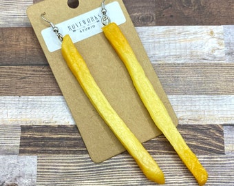 Life sized FRENCH FRIES comically large dangley earrings french fry earrings fast food earrings French fry gift for her junk food earrings