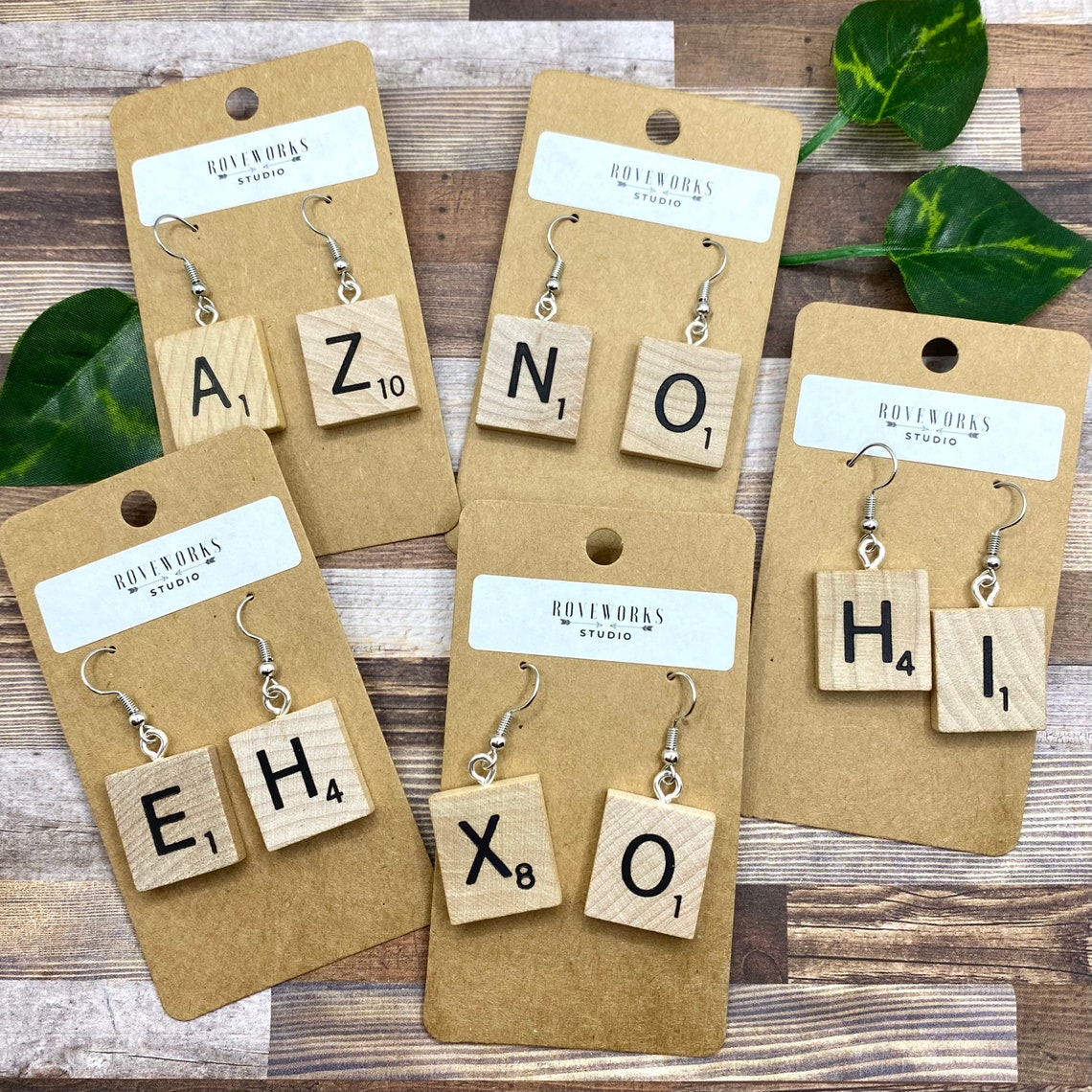 Upcycled Scrabble Tile Earrings