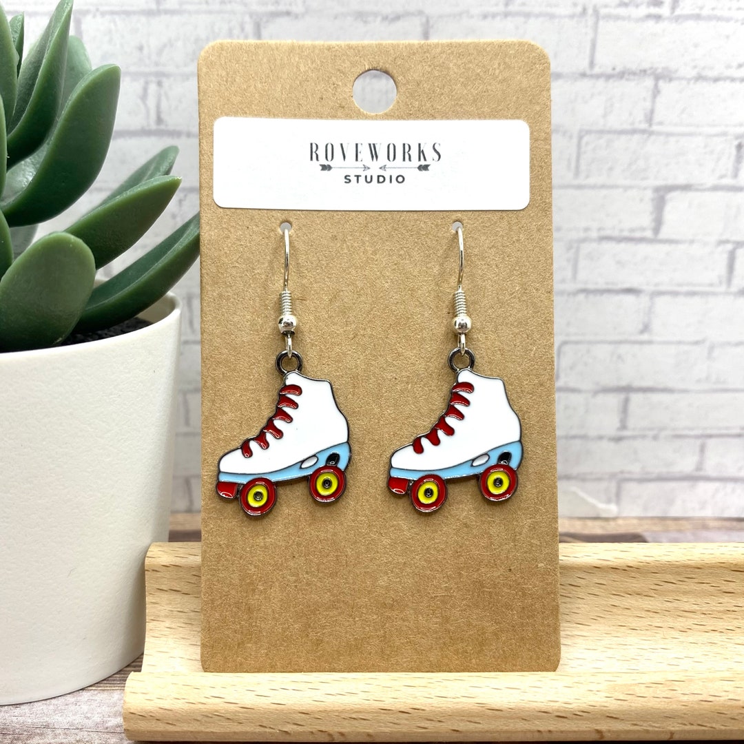 FUNKY LARGE ROUND HOOP DROP EARRNGS CUTE KTSCH DSCO 60s 70s 80s