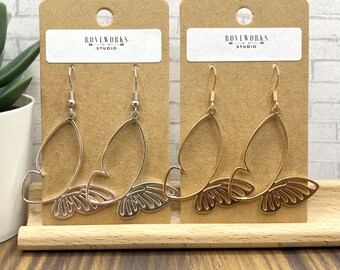 BUTTERFLY SILHOUETTE earrings big butterflies butterfly silhouettes boho earrings cottagecore earrings butterfly gifts butterfly outlines