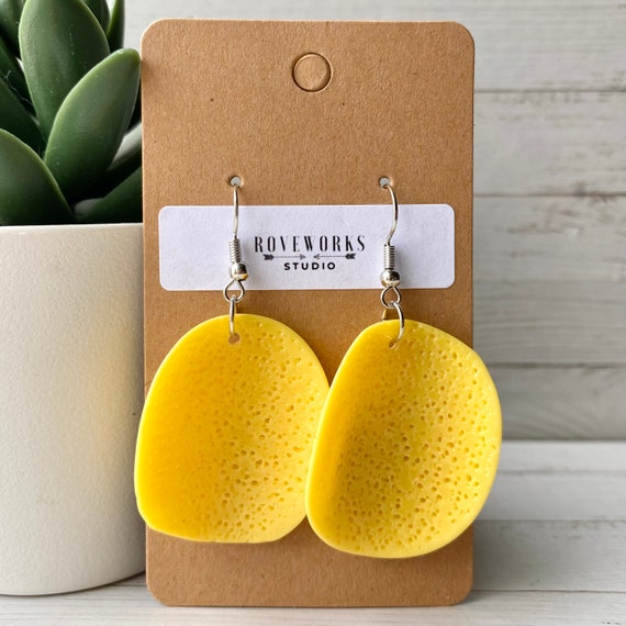 POTATO CHIP Earrings chips food earring lightweight yellow Etsy