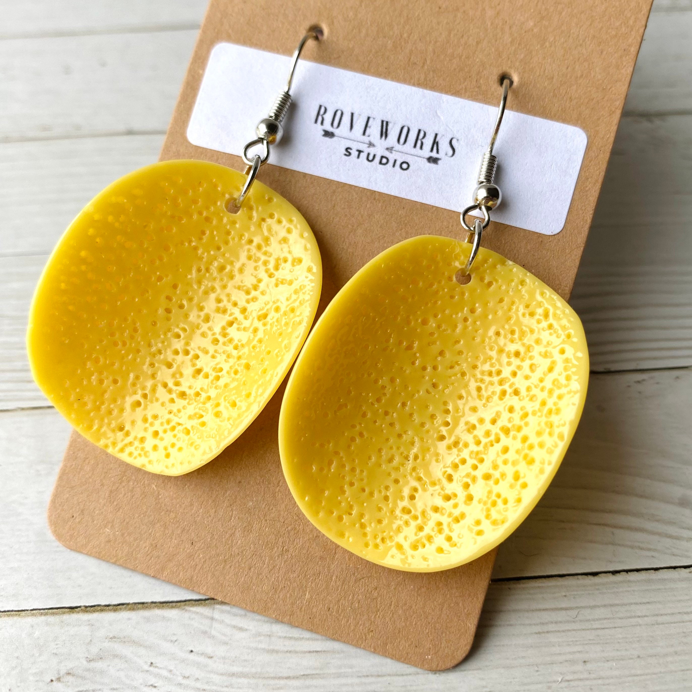 POTATO CHIP Earrings chips food earring lightweight yellow Etsy