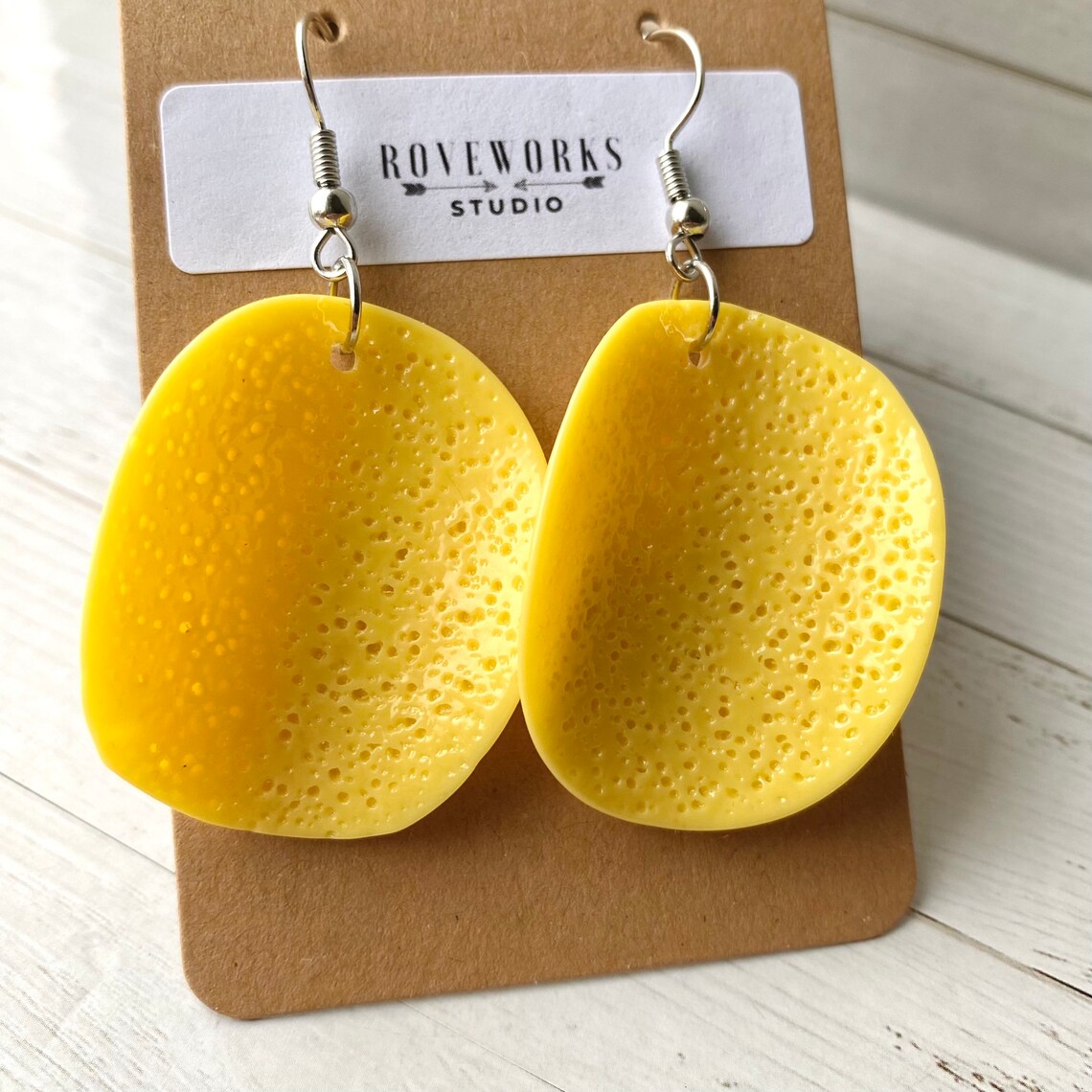POTATO CHIP Earrings chips food earring lightweight yellow Etsy