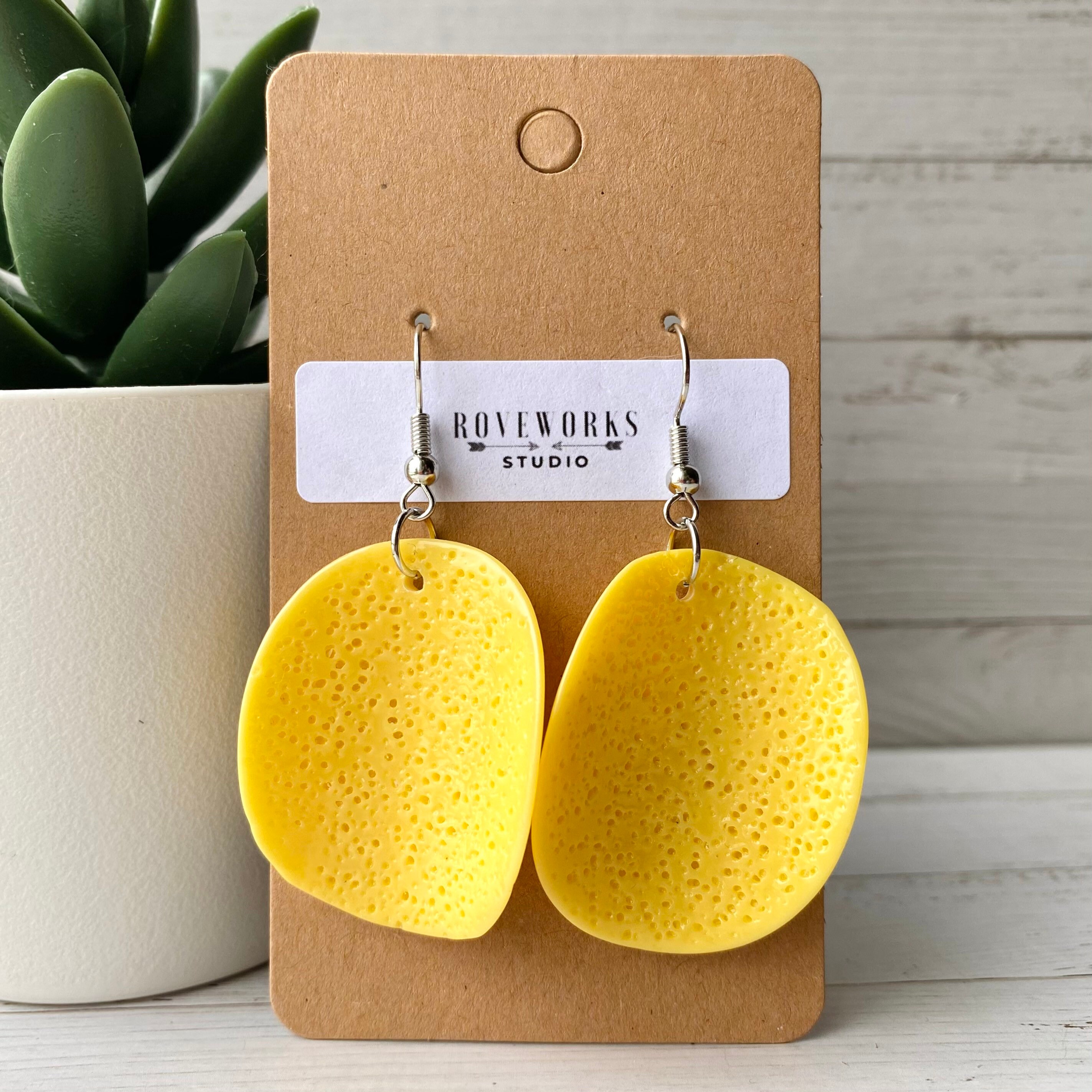 POTATO CHIP Earrings chips food earring lightweight yellow Etsy