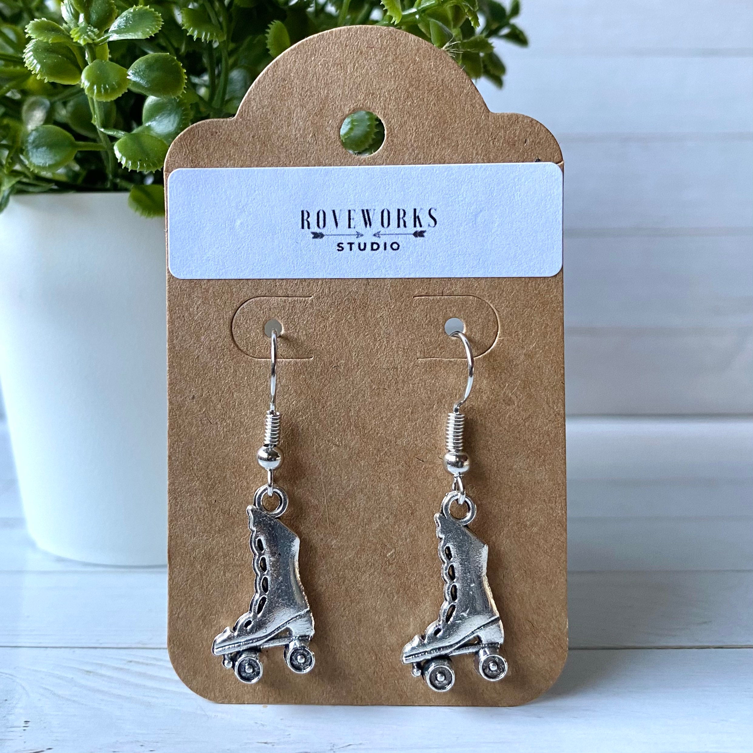 ROLLER SKATE Earrings dangley lightweight metal Etsy