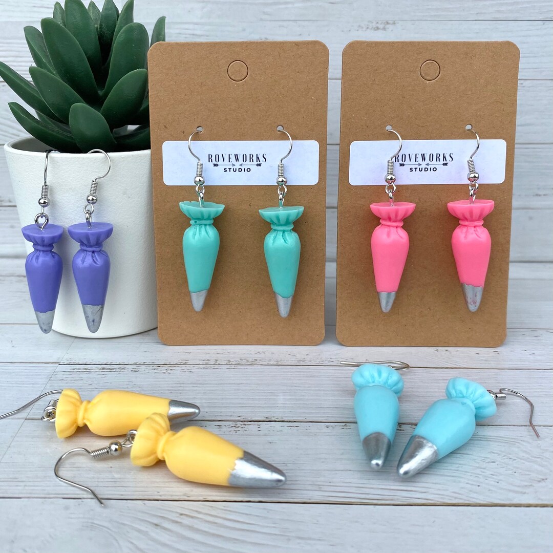 PIPING BAG Earrings Baking Earrings Cake Decorating Colorful Etsy