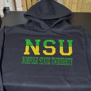 Norfolk State University Women&#39;s Green and Gold Hoodsweater