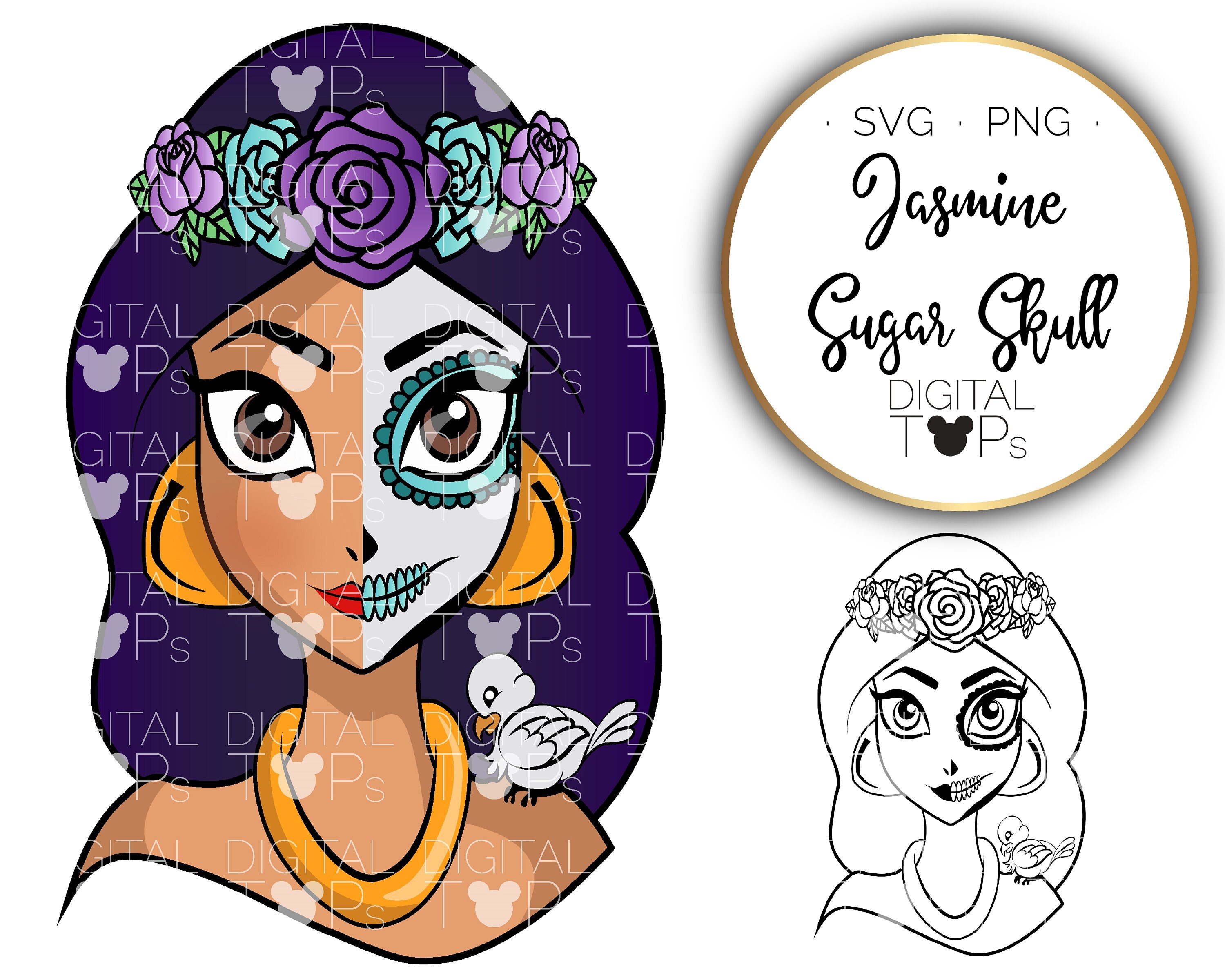Download Jasmine 3 SVG 3 PNG Princess Catrina Sugar Skull Aladdin ...