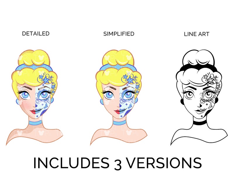 Download SVG PNG Sugar Skull Princess Cinderella Princess Catrina ...
