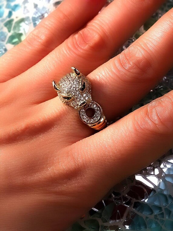 Bague Jaguar Bague Panthere aux Yeux Verts Cadeau pour elle Bague Animale Bague Delicate Bague Femme Bijoux pour Elle Cadeau de Graduation Cadeau dAnniversaire Etsy Canada
