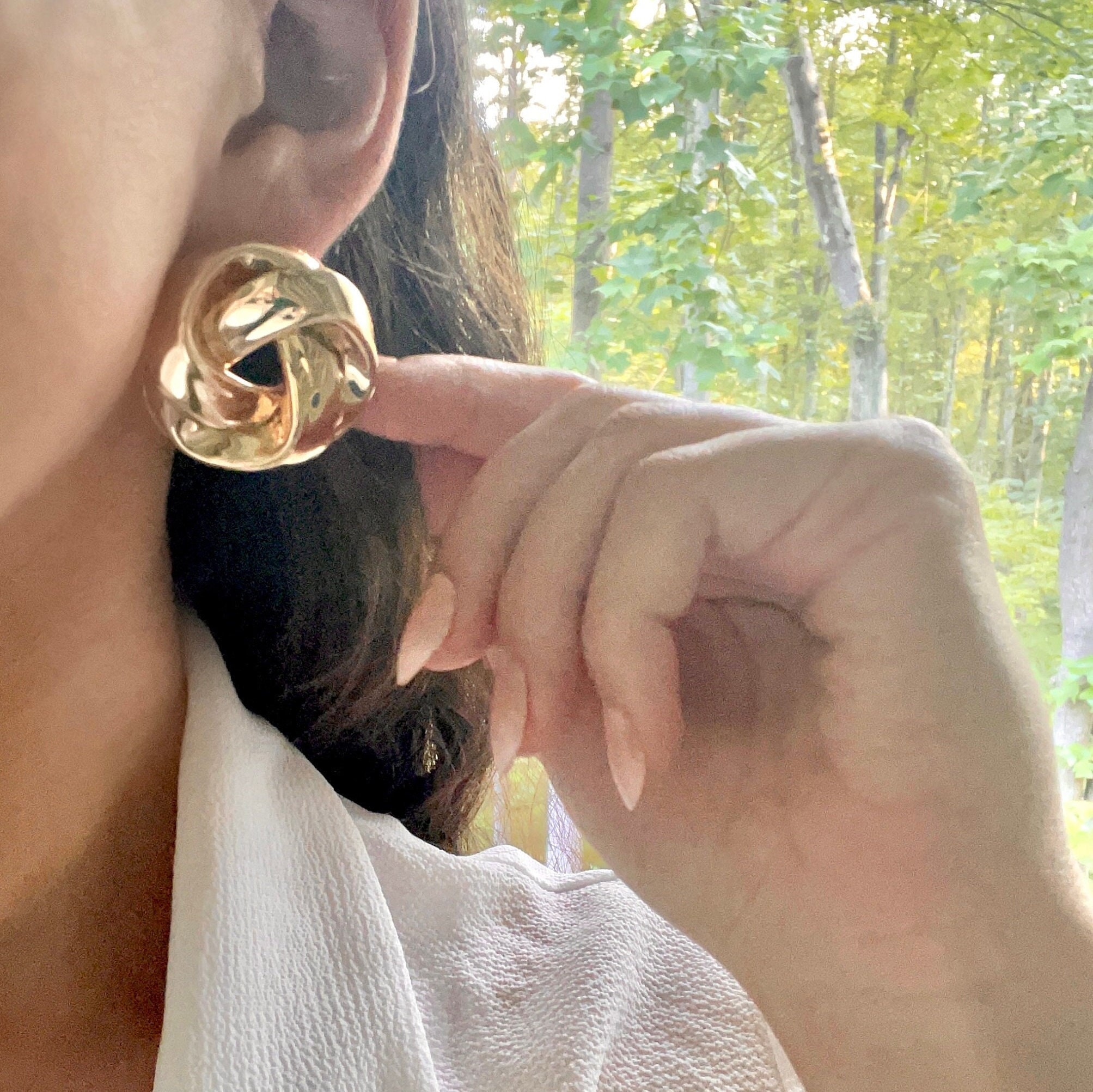 Big knot earrings deals