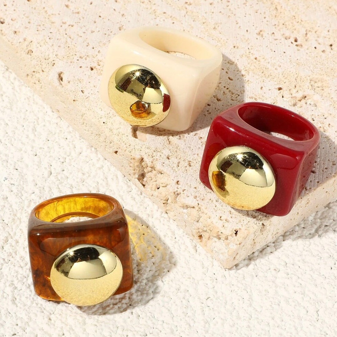 Popular Chunky Set of 3pcs Rings, 2026 Fall Autumn Trendy Rings,clear ...