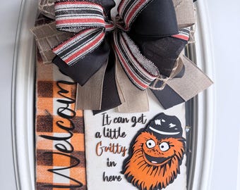 Colgante de bienvenida con mensaje contundente de los Philadelphia Flyers