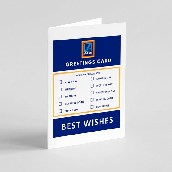 Aldi Birthday Card New Baby Thank You New Home Valentines Etsy UK