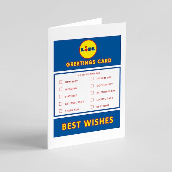 Lidl Birthday Card New Baby Thank You New Home Etsy