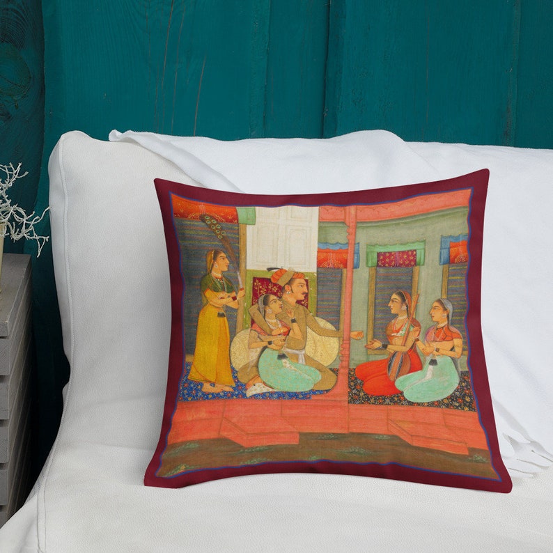 18 x 18 inches /& 22 x 22 inches Vintage Indian Art Print Throw Pillow Cushion including insert