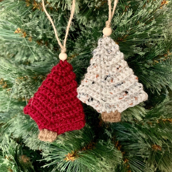 Set of 8 Christmas Tree Ornaments Crochet Christmas Decor