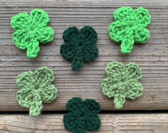 Patrón de trébol de crochet, trébol de 4 hojas, patrón de trébol, trébol de crochet