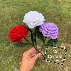 Single Stem Crochet Rose