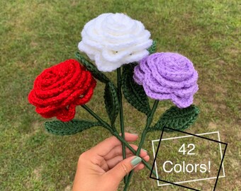 Single Stem Crochet Rose