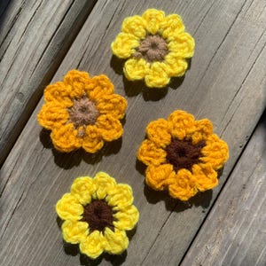 Crochet Mini Sunflower Pattern, Sunflower, Sunflower Pattern, Crochet Sunflower