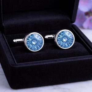 Aquamarine Cufflink for Men, Cufflinks, Gold & Silver Wedding Cufflinks, Groom Gift, Formal Shirt Accessories,