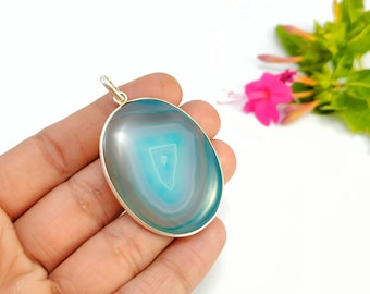 Natural Banded Agate Pendant Natural Banded Agate Gemstone Pendant Designer Banded Agate GS Pendant