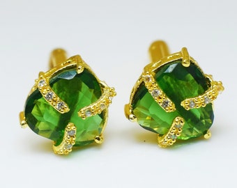 Emerald Cufflinks Best Man Cufflinks  Green Cufflinks Father Of The Bride Cufflink Royal GetUp Lab Emerald Green Suit Gift