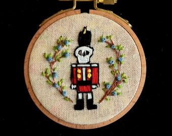 Nutcracker Skull Ornament - Fibre Art