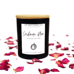 Cashmere Plum Matte Black Candle – Luxury Fruity Scented Soy Blend Candle with Citrus, Plum & Amber Notes | Gifts For Friend | Gift For Her
