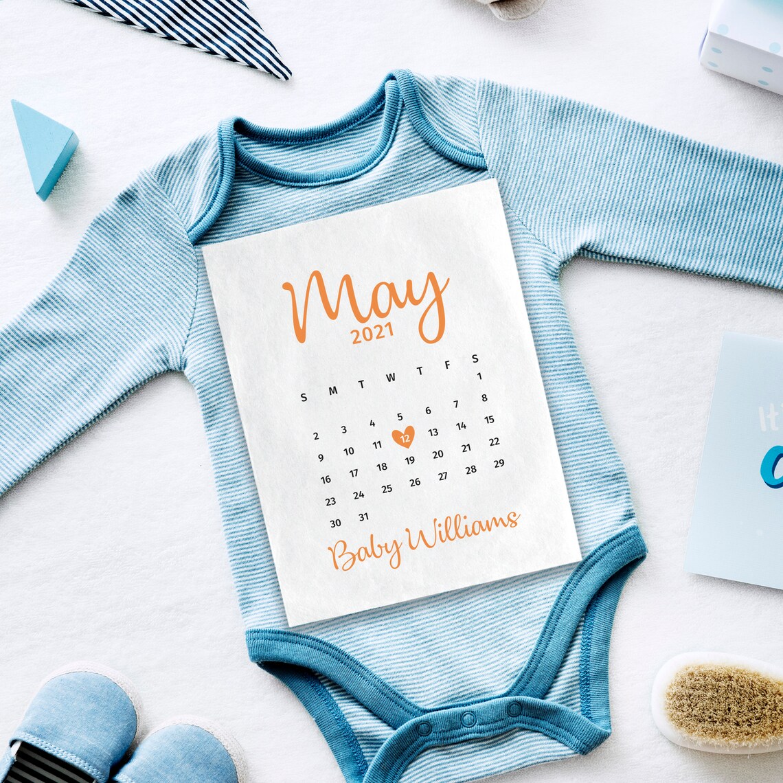 Printable Pregnancy Announcement Calendar. Gender Neutral Etsy