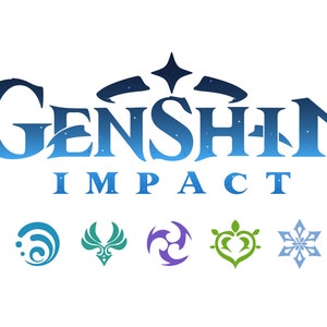Genshin Impact Logo Elements AI SVG jpg png | Etsy