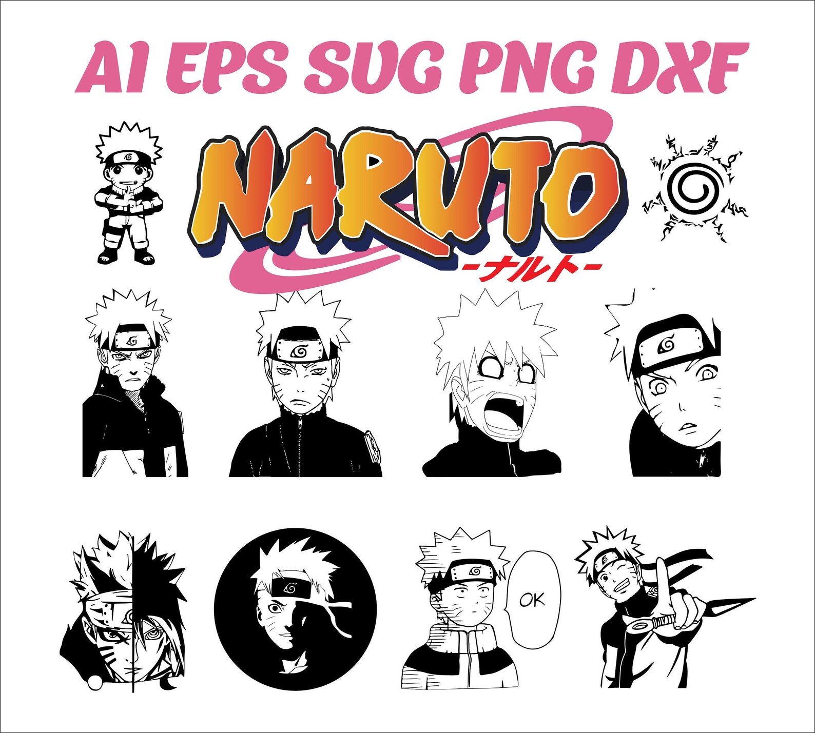 Naruto Svg Bundle For Cricut Naruto Cloud Svg Naruto Logo Svg Naruto